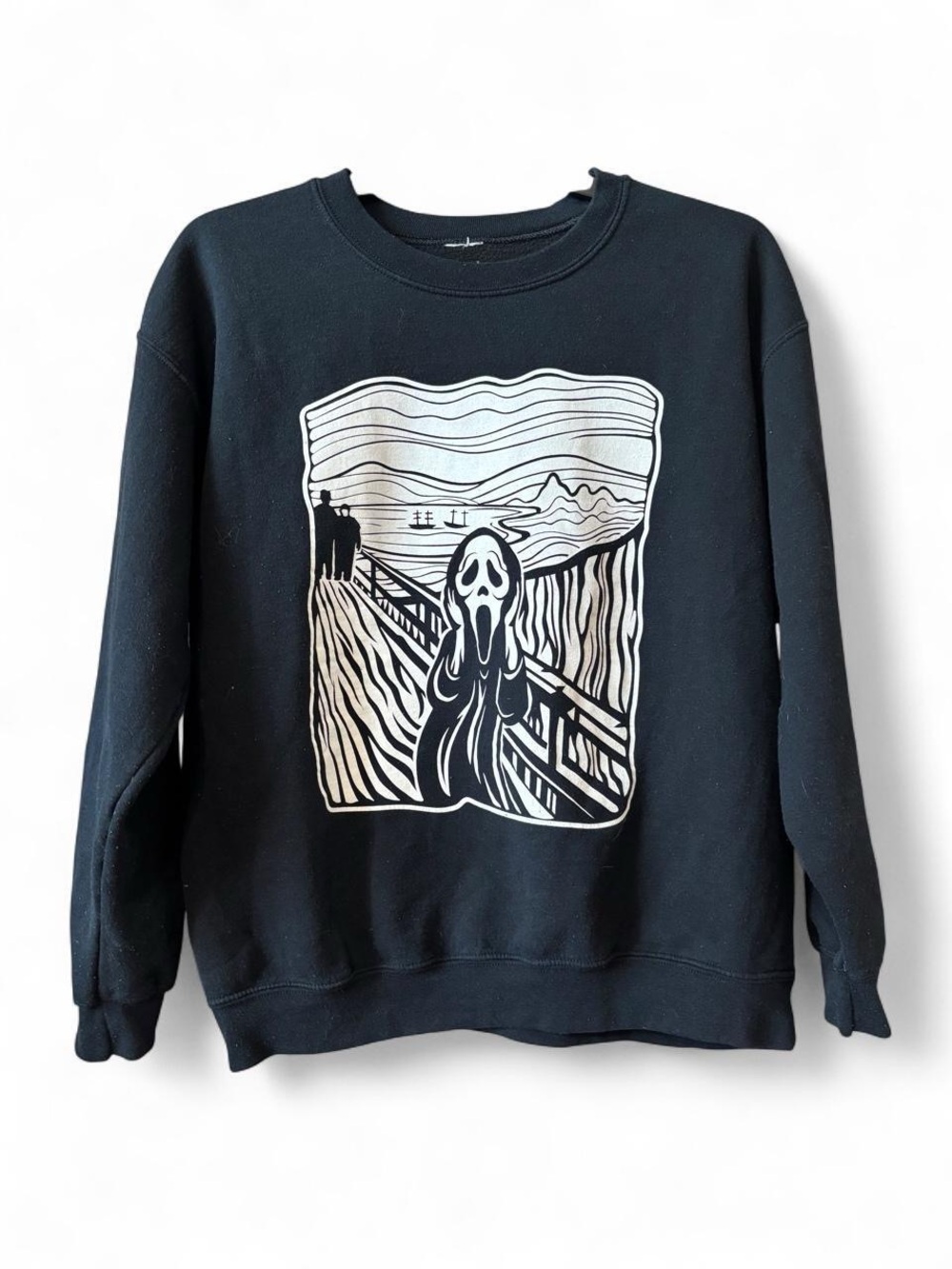 Black Graphic Sweatshirt - The Scream Design